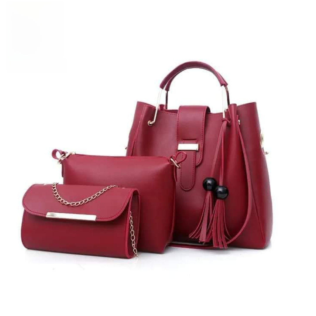 Hangbads for women set of 3pcs with crossbody purse best for collage and university student traveling super sale best hand bag