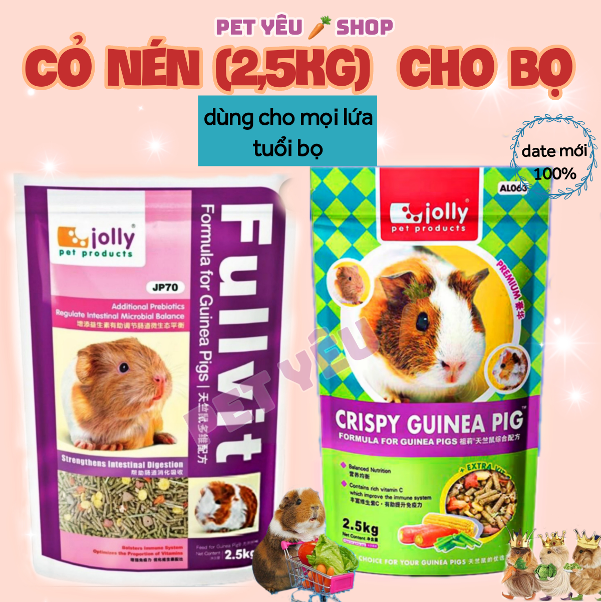 Cỏ nén Crispy ❤Date mới ❤Freeship thức ăn mọi lứa tuổi bọ