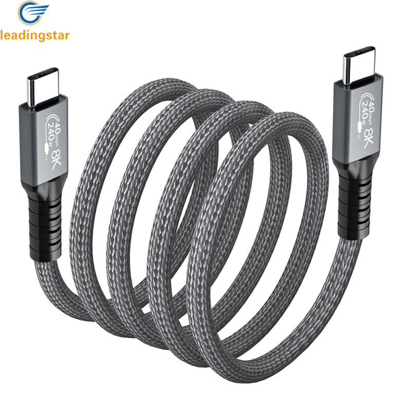 LeadingStar Fast Delivery Usb 4.0 Data Cable Compatible For Thunderbolt 4 Type C Double-headed 8k Cable 40gbps Pd 240w Fast Charging Cable