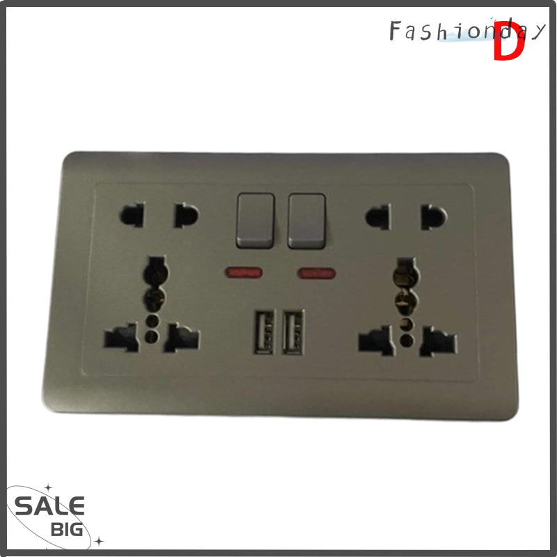 FD Legend Flash Sale EU Standard Usb Socket Gray Embedded Panel Wall Power Socket