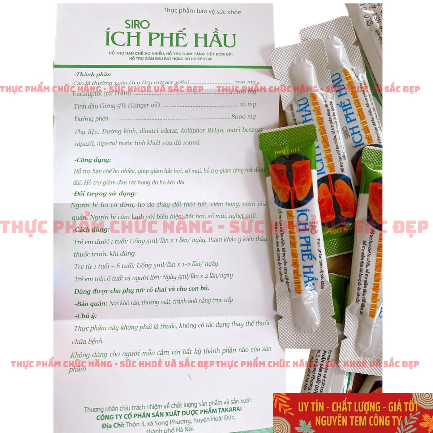 ÍCH PHẾ HẦU - Siro Ho Bổ Phổi (hộp 30 gói x 5ml)
