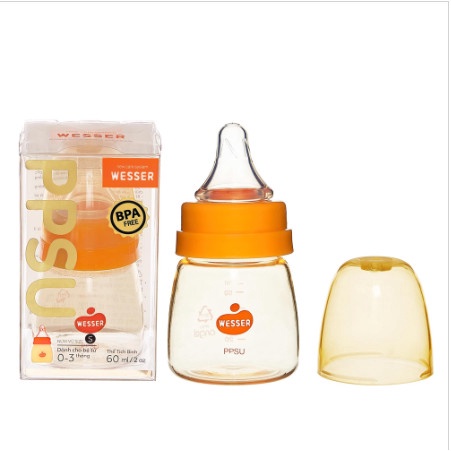 [HÀNG CHUẨN-CỔ HẸP] BÌNH SỮA , NÚM TI WESSER PP/PPSU CỔ HẸP 60ML/140ML/250ML MẪU MỚI NHẤT