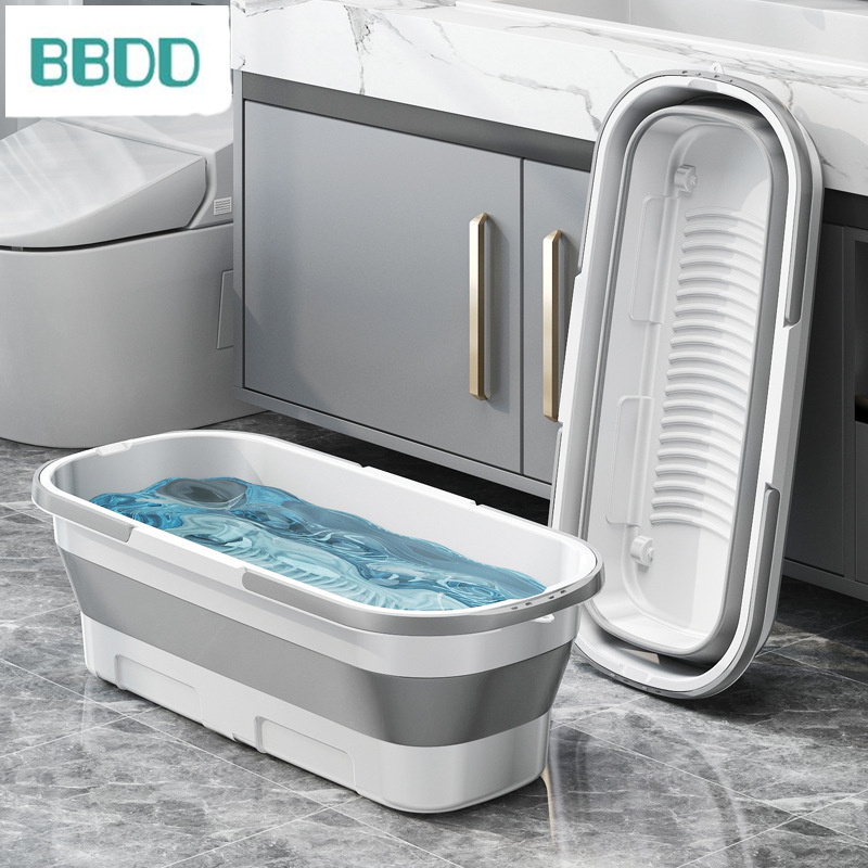 Foldable mop bucket rectangular mop bucket squeeze bucket single bucket drain basin car wash bucket storage
