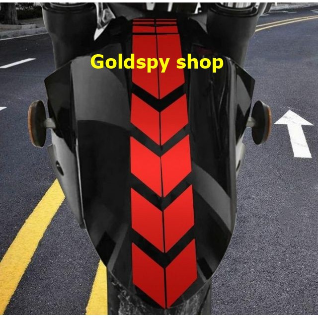 Tem decal dán dè trước - Tem phản quang hình mũi tên trang trí xe máy
