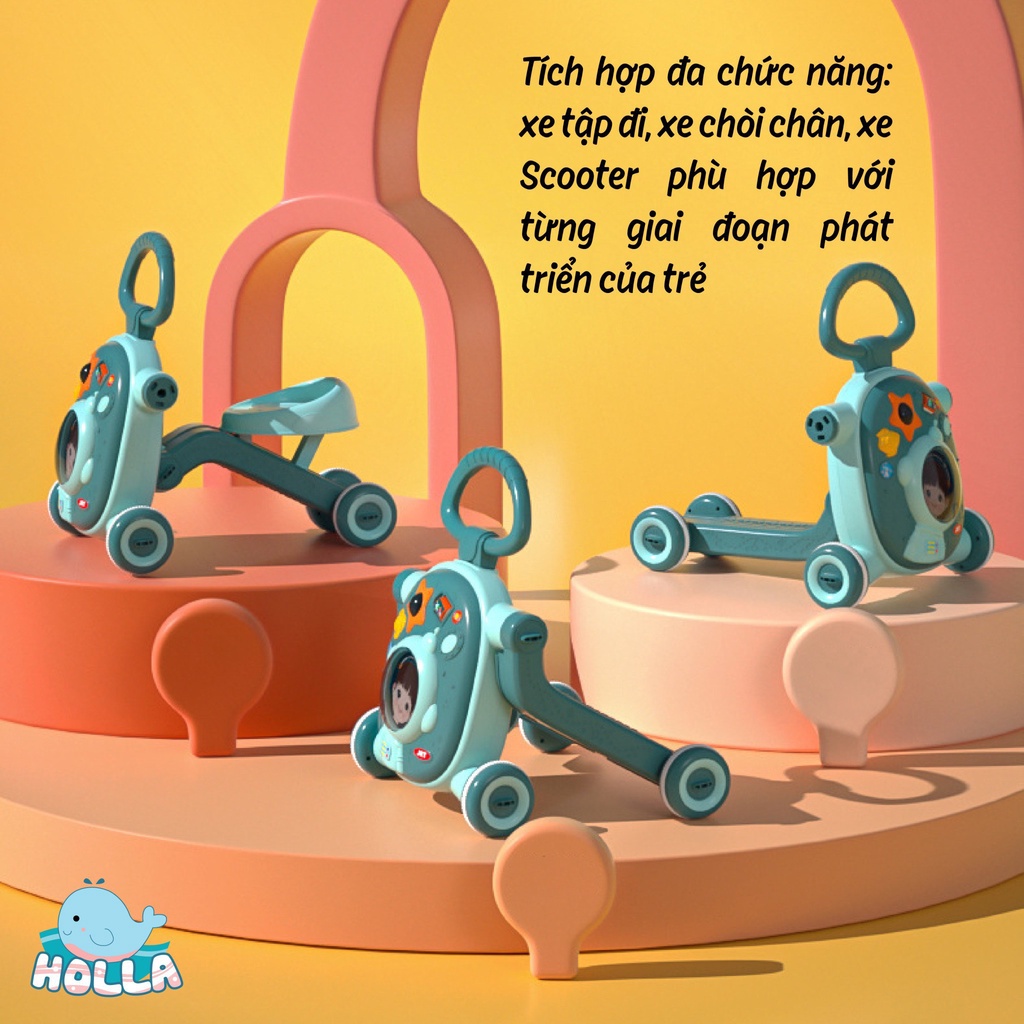 Xe tập đi đa năng 3 trong 1 (xe tập đi , chòi chân, Scooter)
