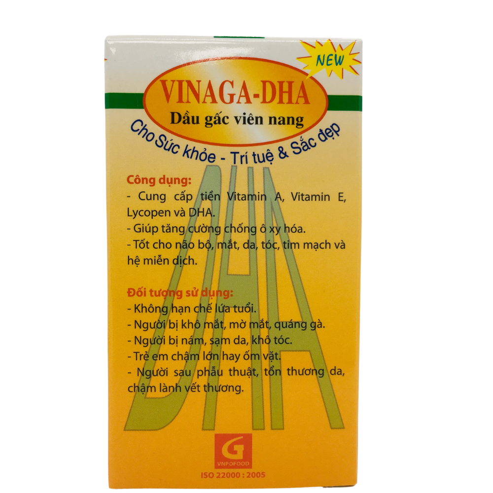 [HCM]DẦU GẤC VINAGA-DHA SÁNG MẮT ĐẸP DA(100 viên)