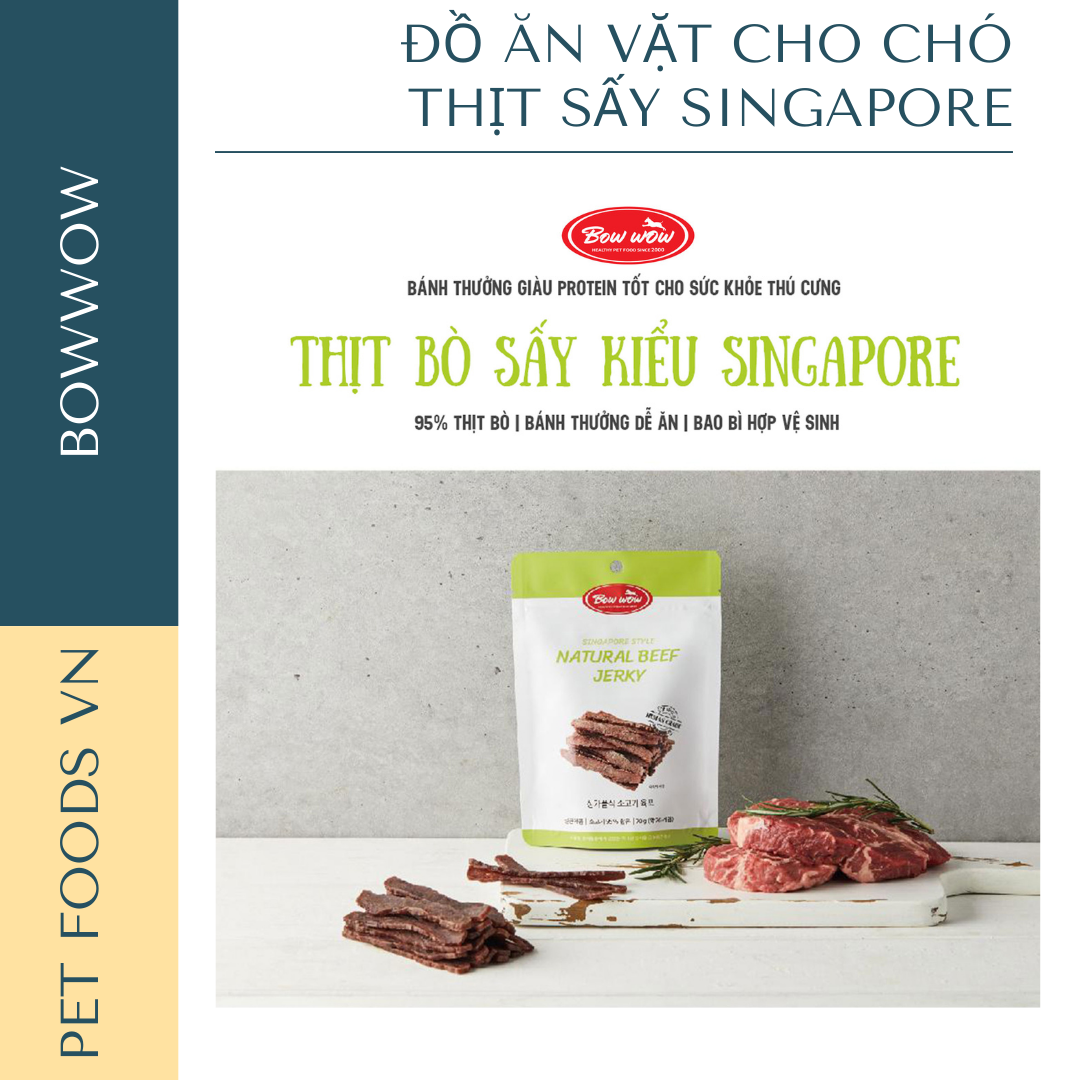 Thịt sấy kiểu Singapore cho chó BOWWOW 70g