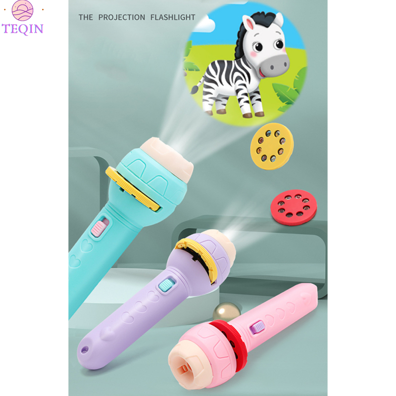 TEQIN IN stock Cognitive Projector Flashlight 56 Kinds Animal Pattern Projection Luminous Education Toys