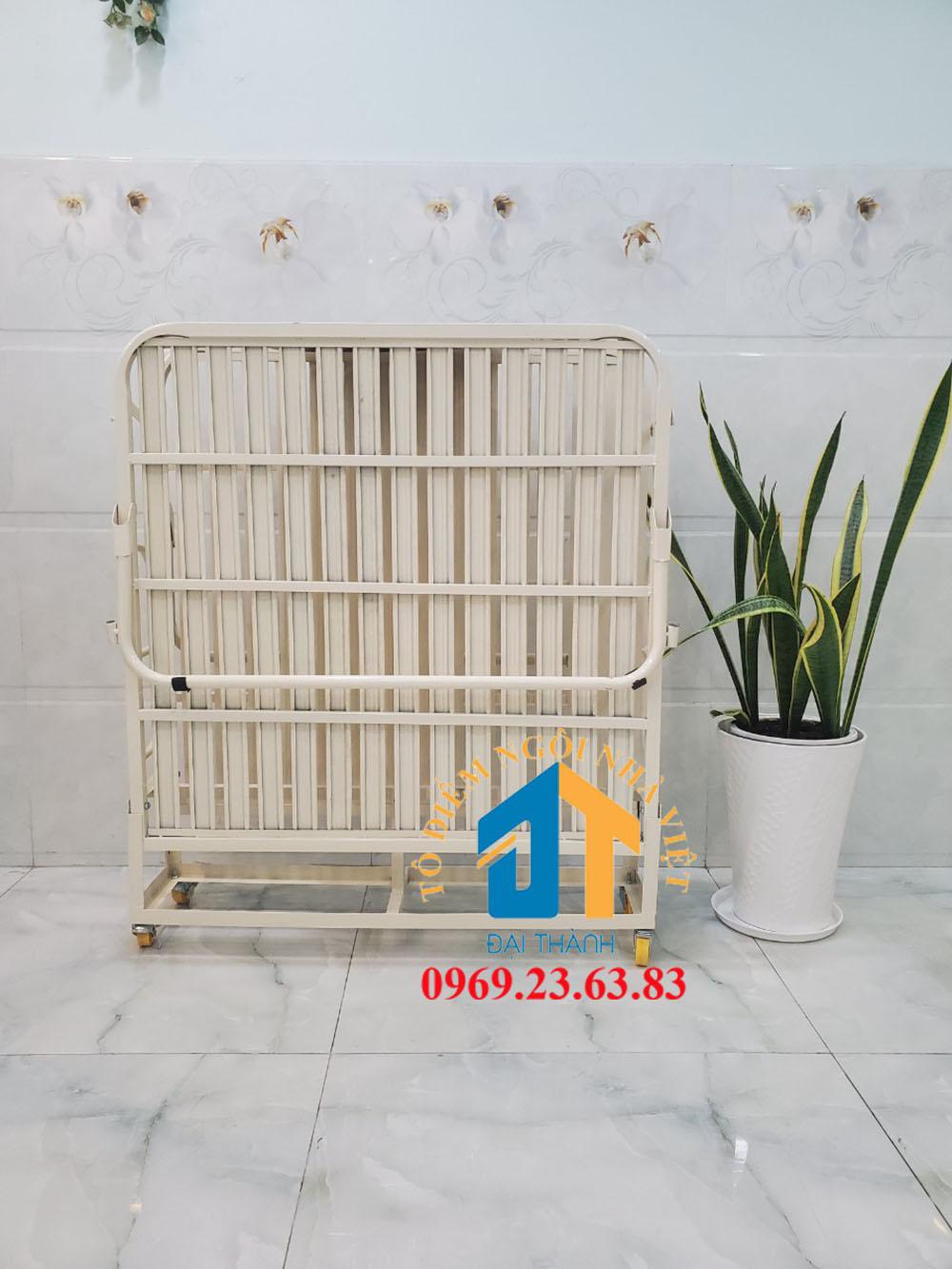 Giường  sắt xếp di động 1m2 - GNS31