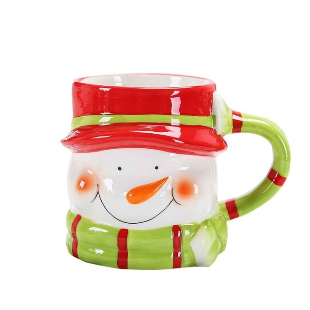 Christmas Ceramics Mug Cup Lovely 3D Animal-Shape Milk Coffee Cup Innovative Cartoon Pattern Cup without Cover
