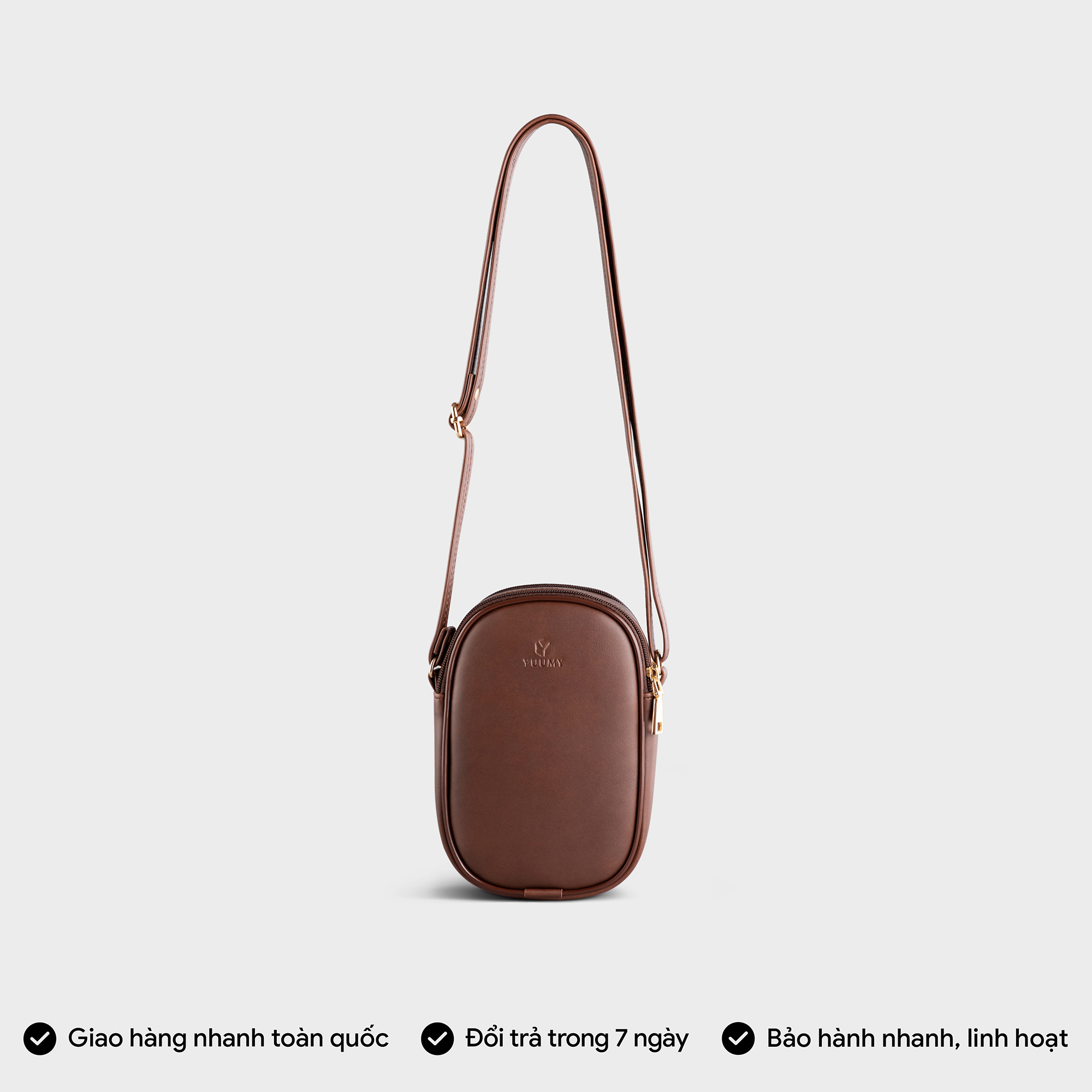 Túi Yuumy (Thời trang nữ đựng điện thoại size 12 - Túi đeo chéo da Seasand YN119)