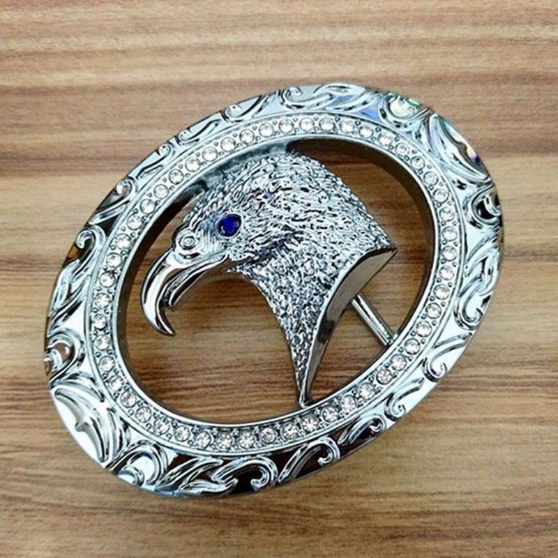 Diamond-encrusted eagle head smooth buckle belt head high-end belt buckle belt head youth buckle pants belt head with 3.8CM