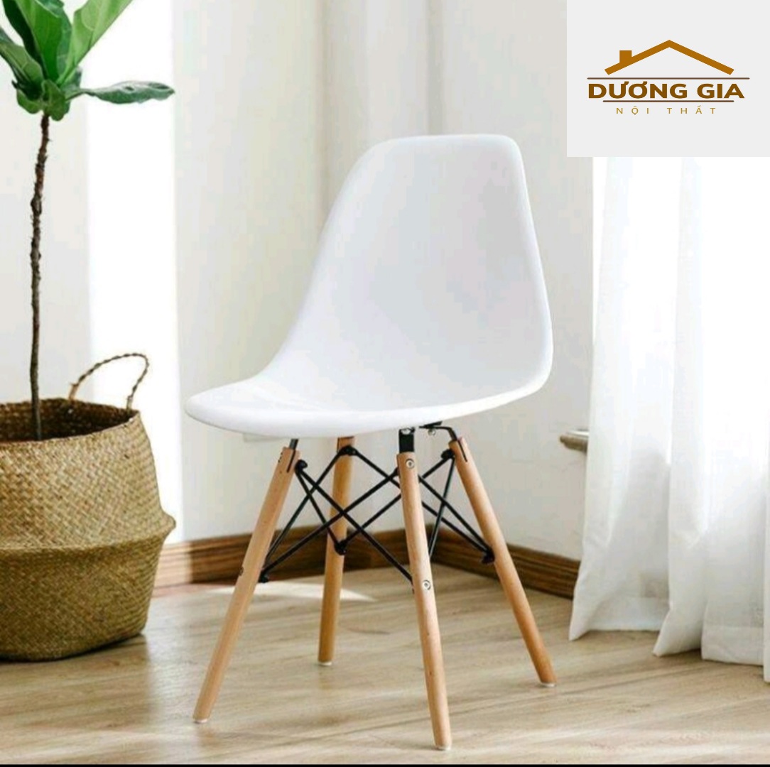 GHẾ NHỰA NHẬP KHẨU, GHẾ EAMES CHÂN GỖ