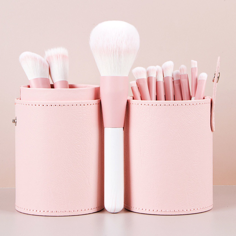 12Pcs Bộ Cọ Trang Điểm Chất Lượng Cao Chải Phấn Má Hồng Bàn Chải Phấn Mắt Di Động Siêu Mềm