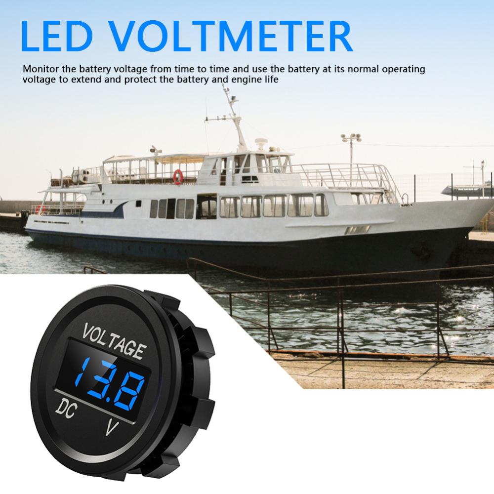 D1 xe xe máy 12-24V bảng điều khiển kỹ thuật số vôn kế màn hình LED Vôn kế