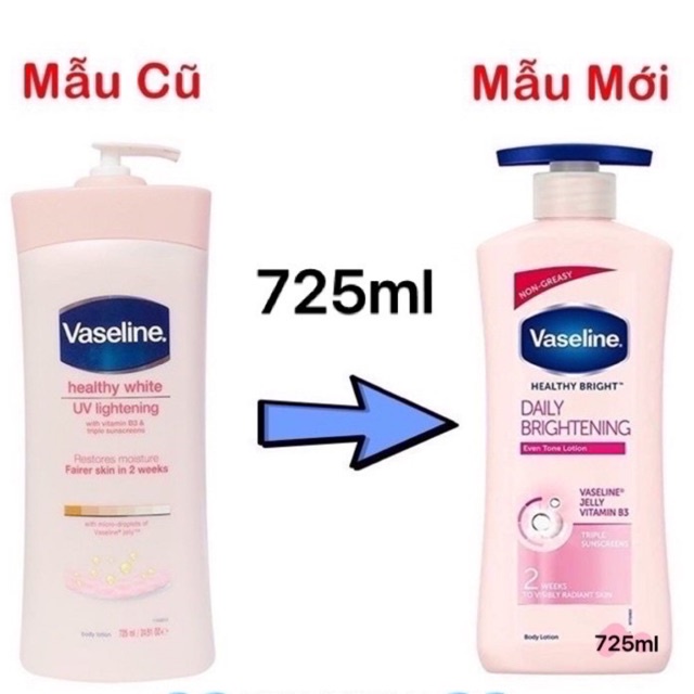 Dưỡng thể trắng da Vaseline 725ml