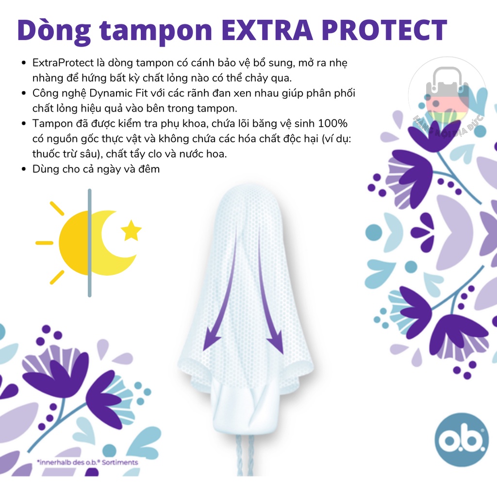 Tampon Ob cao cấp nội địa Đức nhiều lựa chọn và đủ size