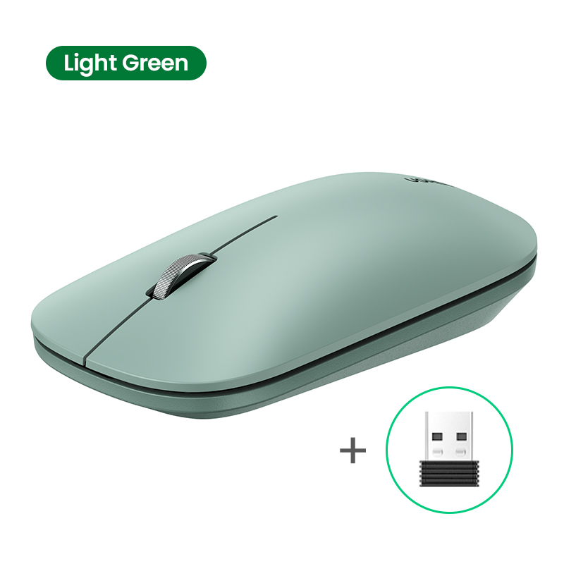 Ugreen mu001 wireless mouse 2.4g silent computer mouse with usb receiver, ultra slim optical cordless 4000 dpi, small flat portable mice for pc, laptop, computer, chromebook, macbook model:90372