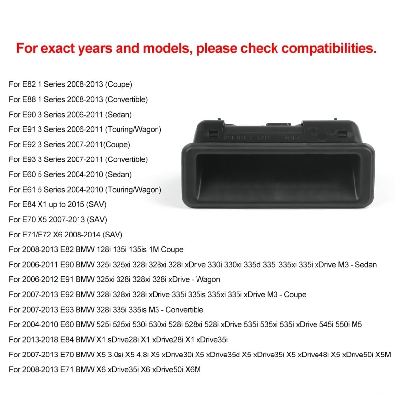 Car Rear Door Switch Trunk Handle For BMW E60 E61 E90 E91 E92 E93 E70 E88 E71 E72 E84 1 3 5 Series X1 X3 X5 X6 51247118158