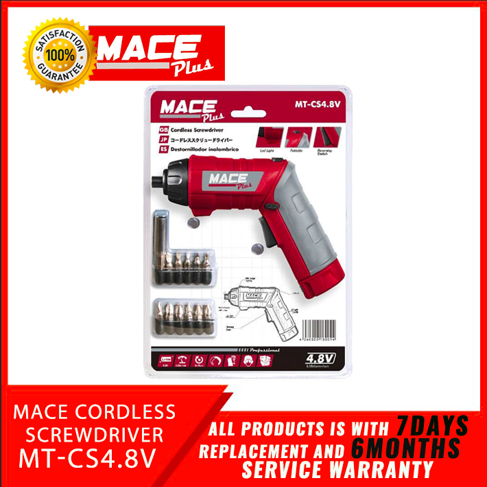 Mace Plus Mt Cs4 8vp Cordless Screwdriver Drill 4 8volts Blister