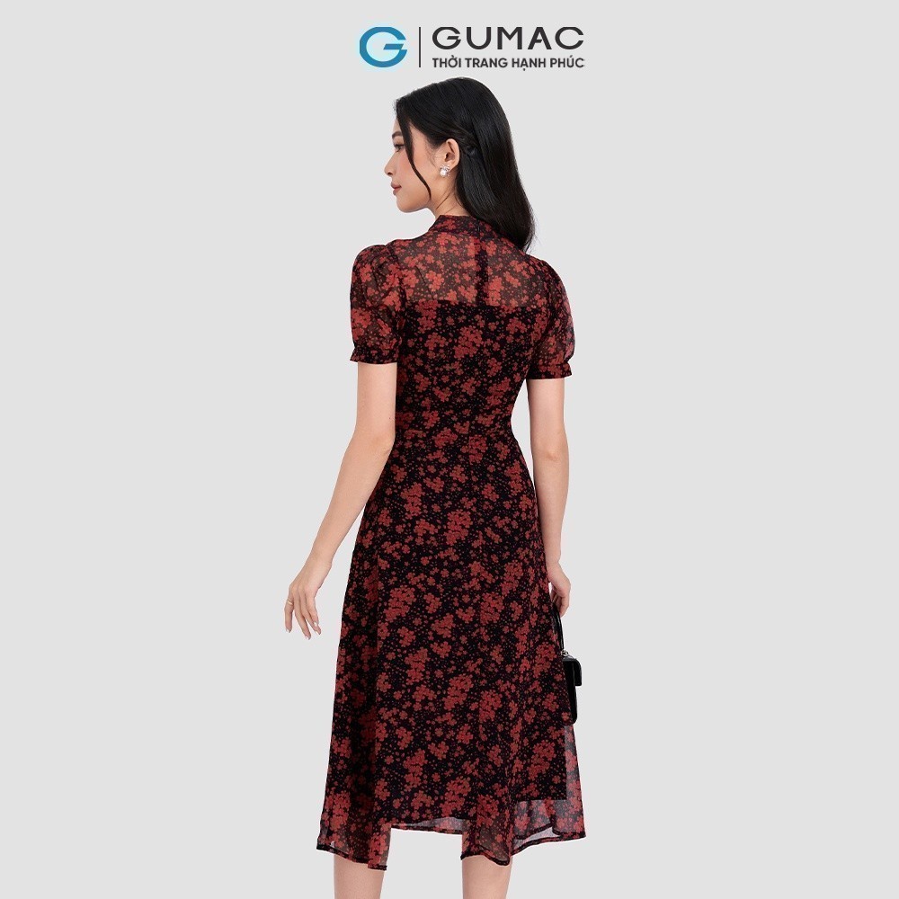 Đầm nữ A cổ xoắn GUMAC DD03065