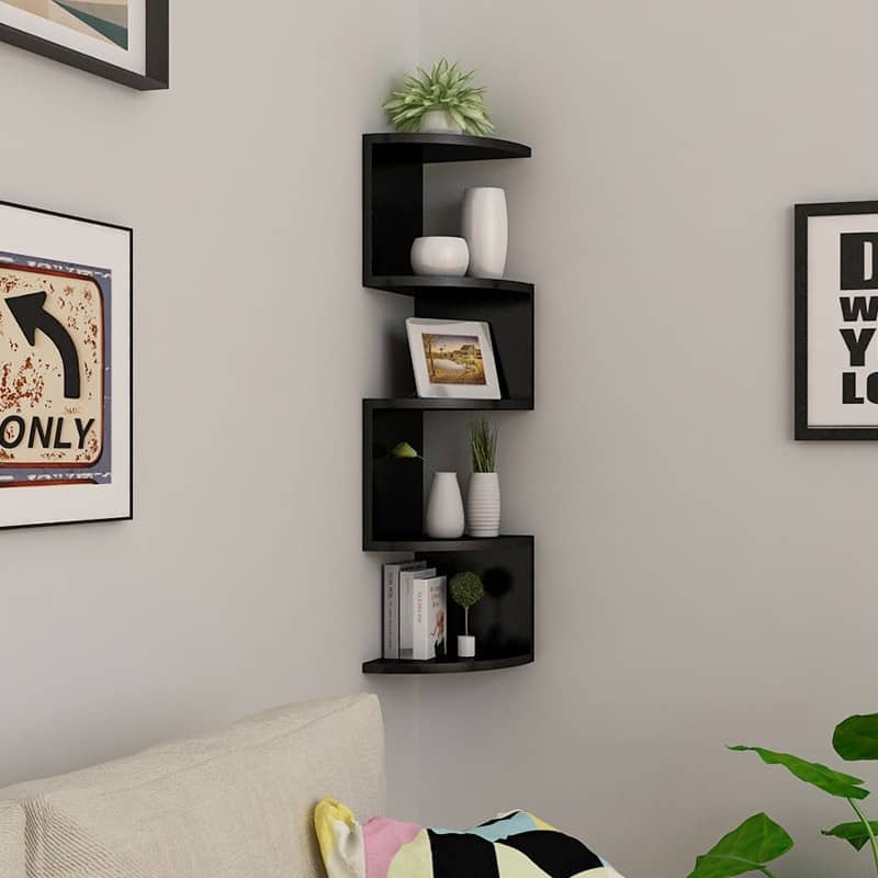 Wall Shelf Minimalist Floating Wall Mount Corner Shelves Storage Rack ...