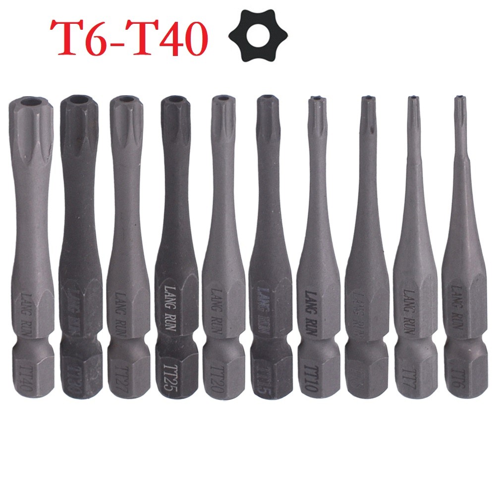 Torx Security Head Screwdriver Bit 1/4 Inch Alloy Steel Drill Set Hex Shank