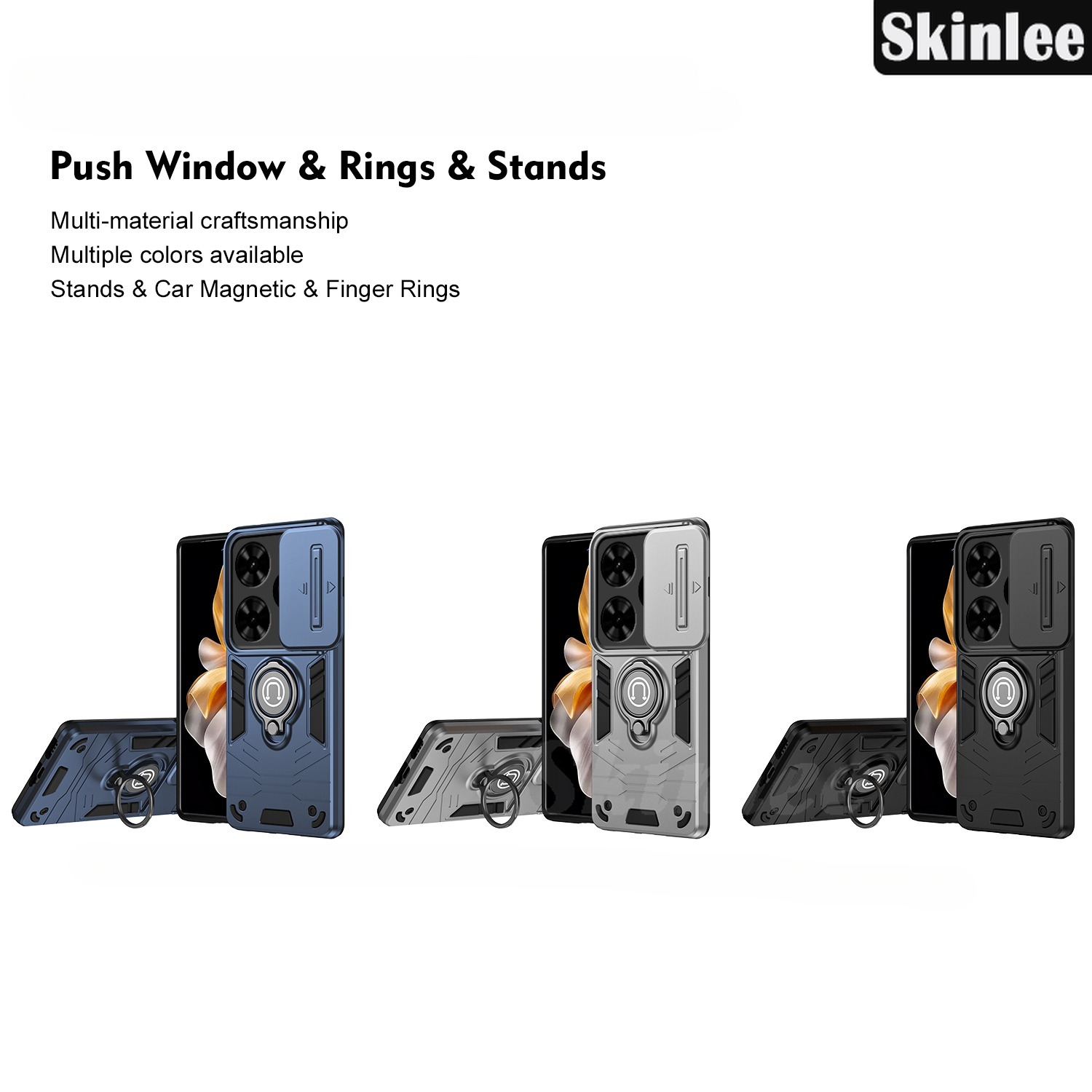 Phone case For infinix Smart 8 Pro Back cover Hard Armor Shockproof Camera Protection Bracket Navigation Holder Ring cover for infinix Smart 8 Plus Cover cases.