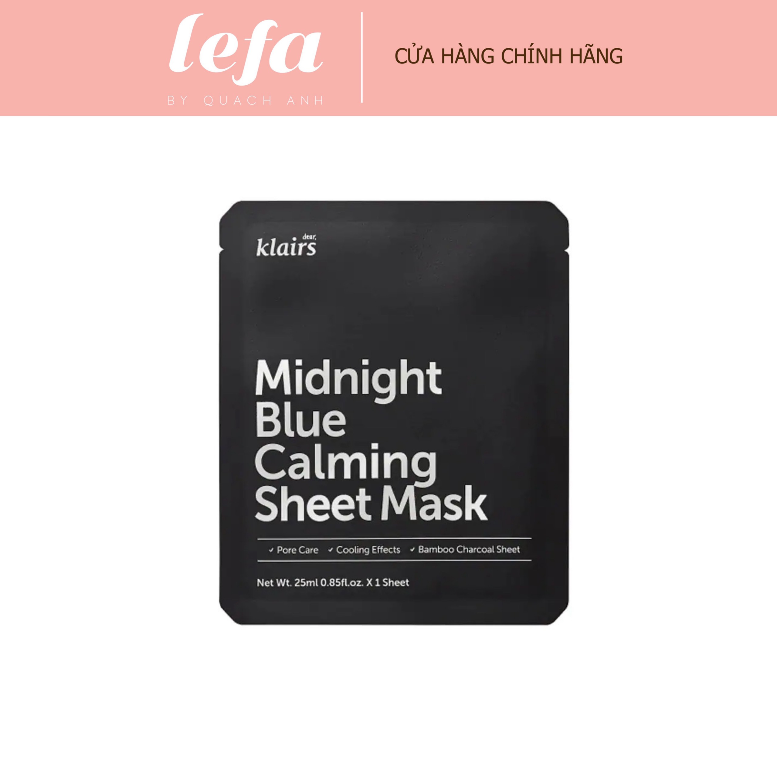 [Chính hãng] Mặt nạ giấy Dear Klairs Midnight Blue Calming Sheet Mask 25ml [Lefa]