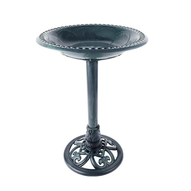 Bird Bath Feeder Pedestal Free Standing Bird Feeder Bathtub Drinking Basin For Outdoor Garden Decoration