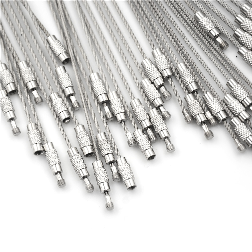NEW%20%E3%80%90Innovative%20design%E3%80%9110Pcs%2010/20/25cm%20Keychain%20Tag%20Rope%20Stainless%20Steel%20Wire%20Cable%20Loop%20Screw%20Lock%20Gadget%20Ring%20Key%20Keyring%20Circle%20Camps%20Hanging%20Tool%20-%20Image%208