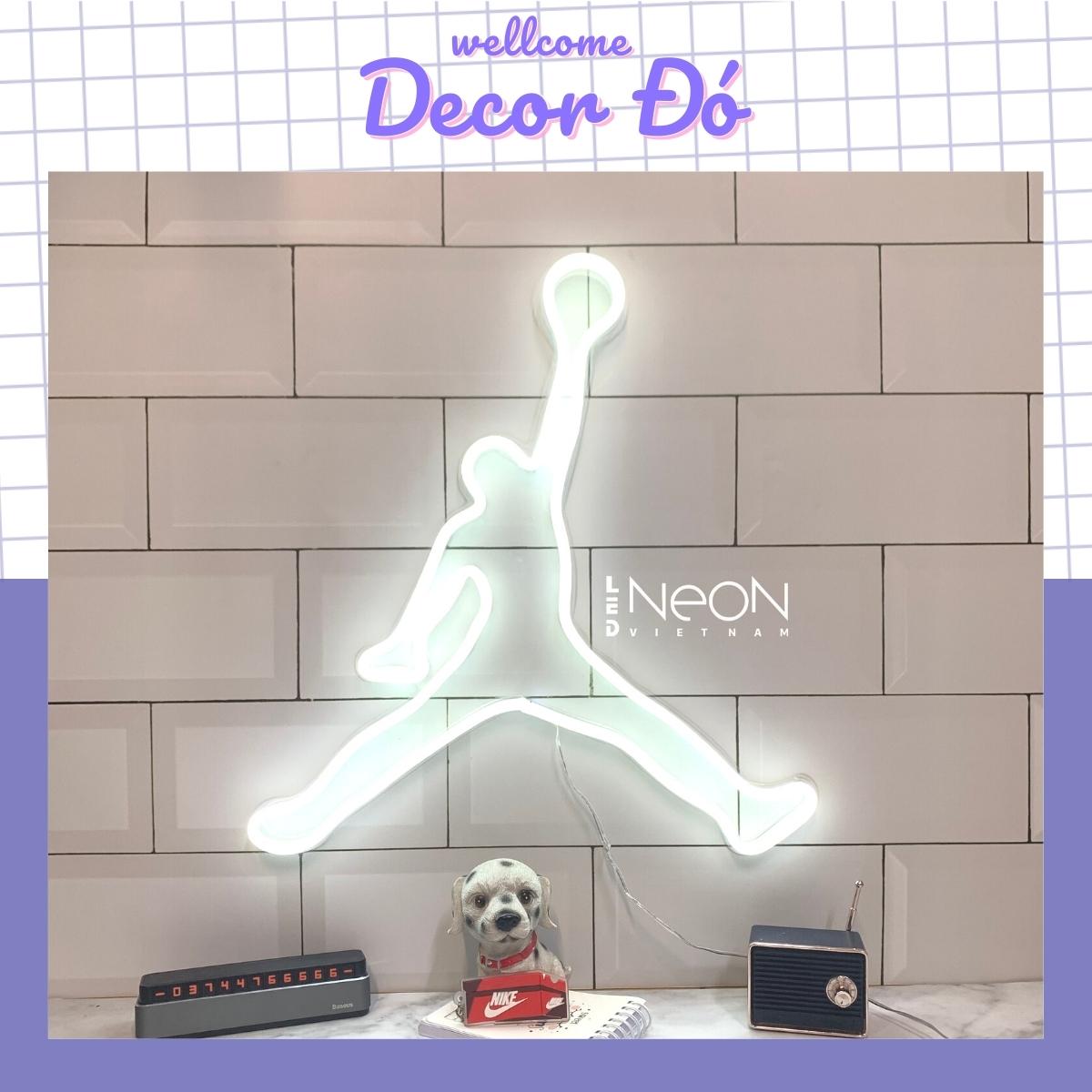 Đèn Neon , Jordan , Size 35x33cm , tặng Miếng Dán , tặng ADAPTER , tặng 1,5m Dây Điện Tàng Hình