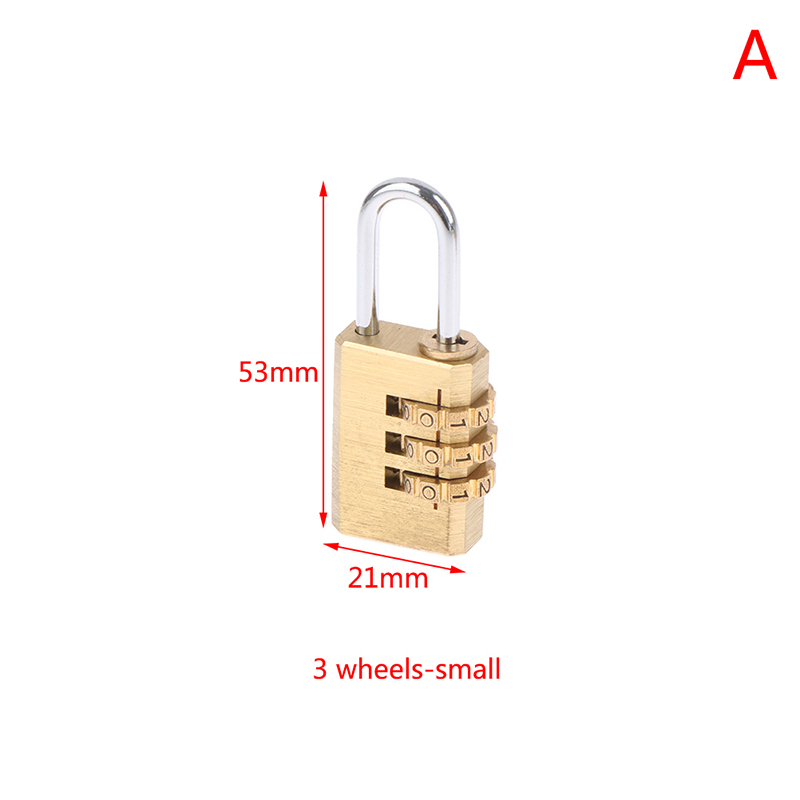 🔥happy shop🔥 ổ khóa kết hợp mã số 3/4 chữ số mini bằng đồng thau cho túi du lịch