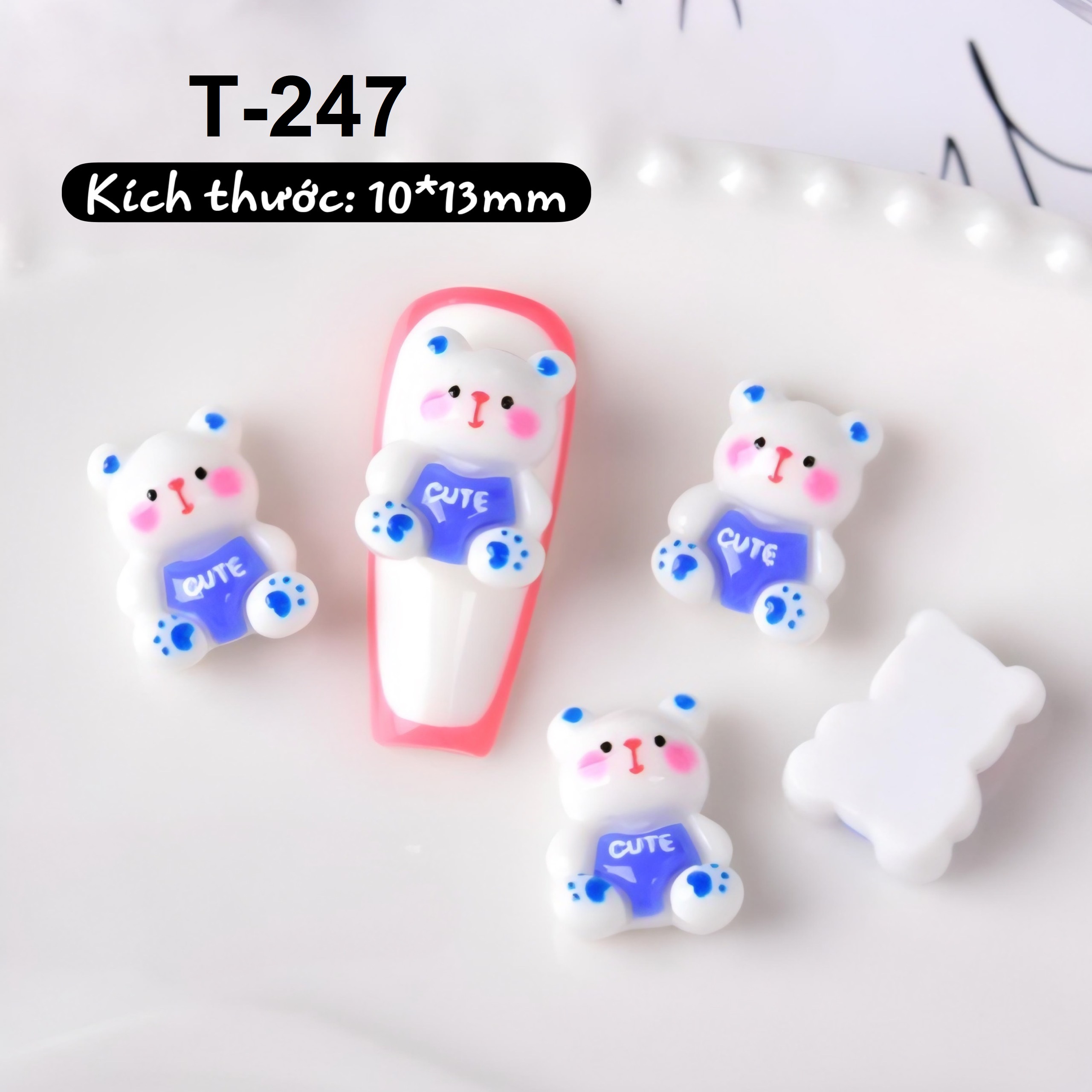 Charm hoạt hình gấu cute hàn quốc | trang trí móng tay