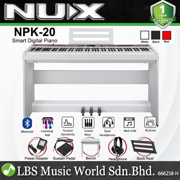 NUX NPK-20 88 Key Digital Piano With Wooden Stand, Bluetooth and ...