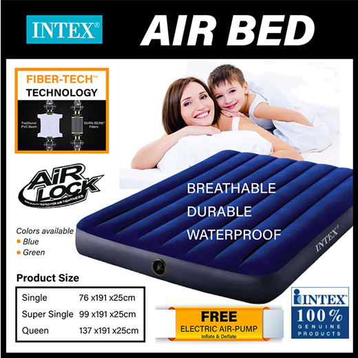 how to inflate an intex air bed