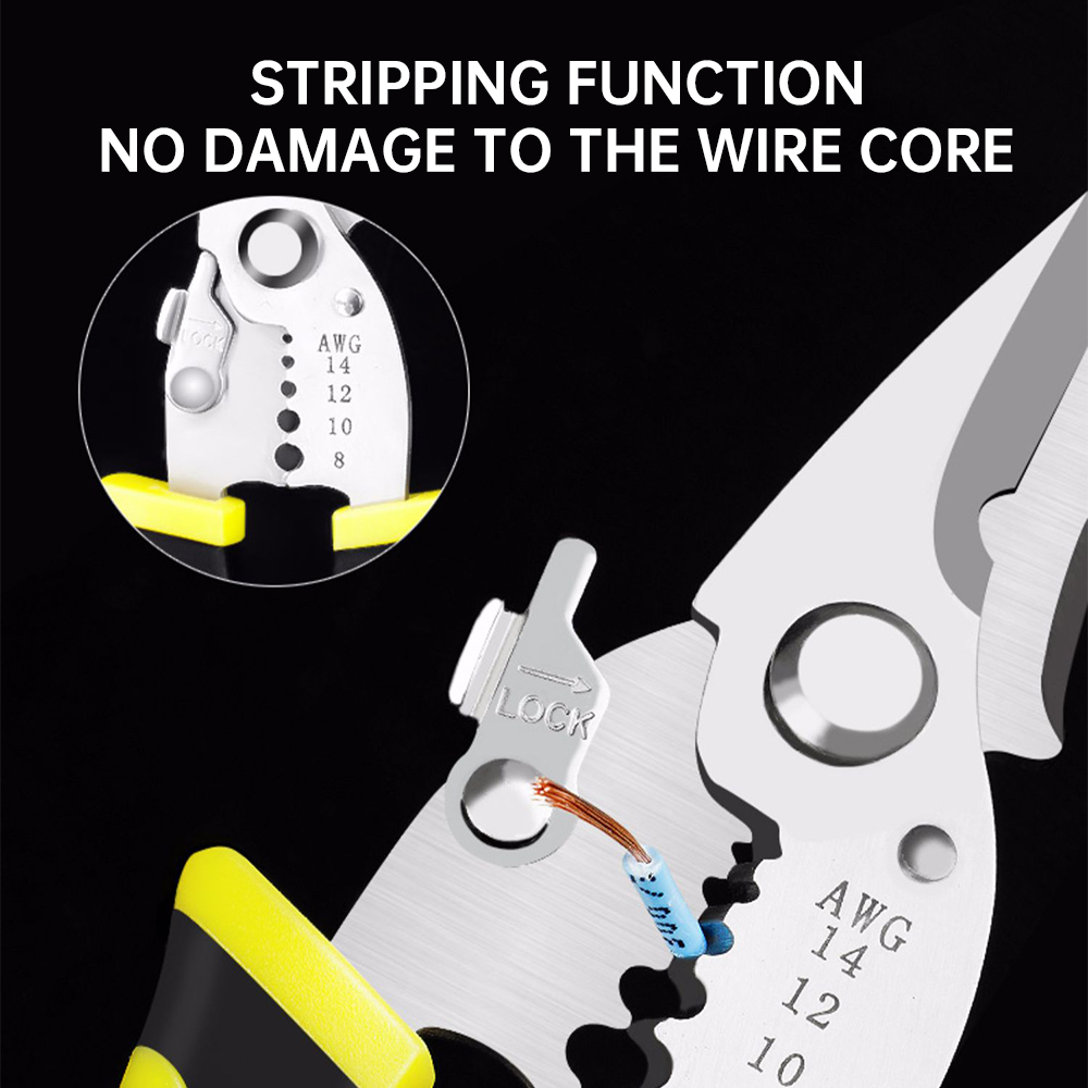 【💕Ready Stock🎉】PANTHON Wire Stripping Pliers For Electricians Multifunctional Cutting Pliers For Cables,Wire Pulling Pliers Wire Pressing Pliers Crimping Pliers Terminal Pli