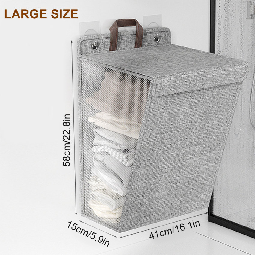 Dung tích lớn Treo Giỏ đựng đồ giặt tiết kiệm không gian gấp không thấm nước quần áo búp bê túi lưu trữ cho phòng tắm phòng ngủ