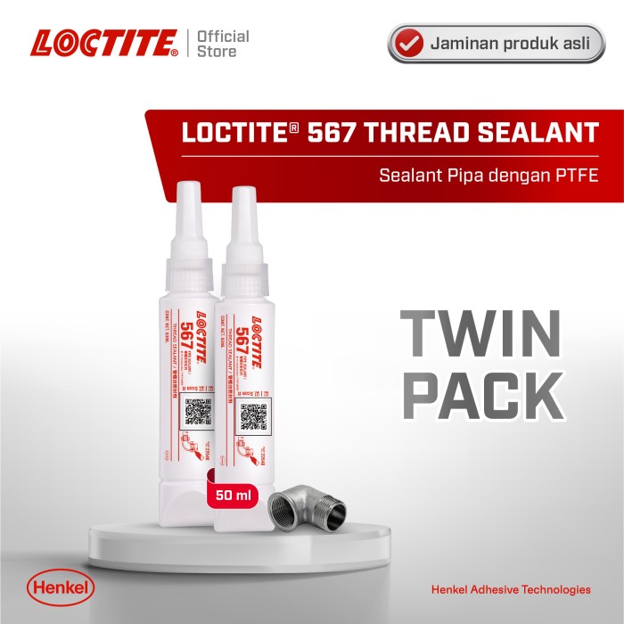Henkel LOCTITE 567 THREAD SEALANT Seal Pipa 50 ml Twin Pack Lazada
