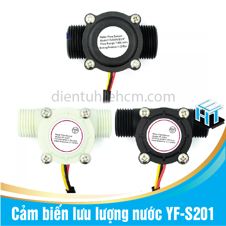 Cảm biến lưu lượng nước YF-S201 2 màu đen trắng
