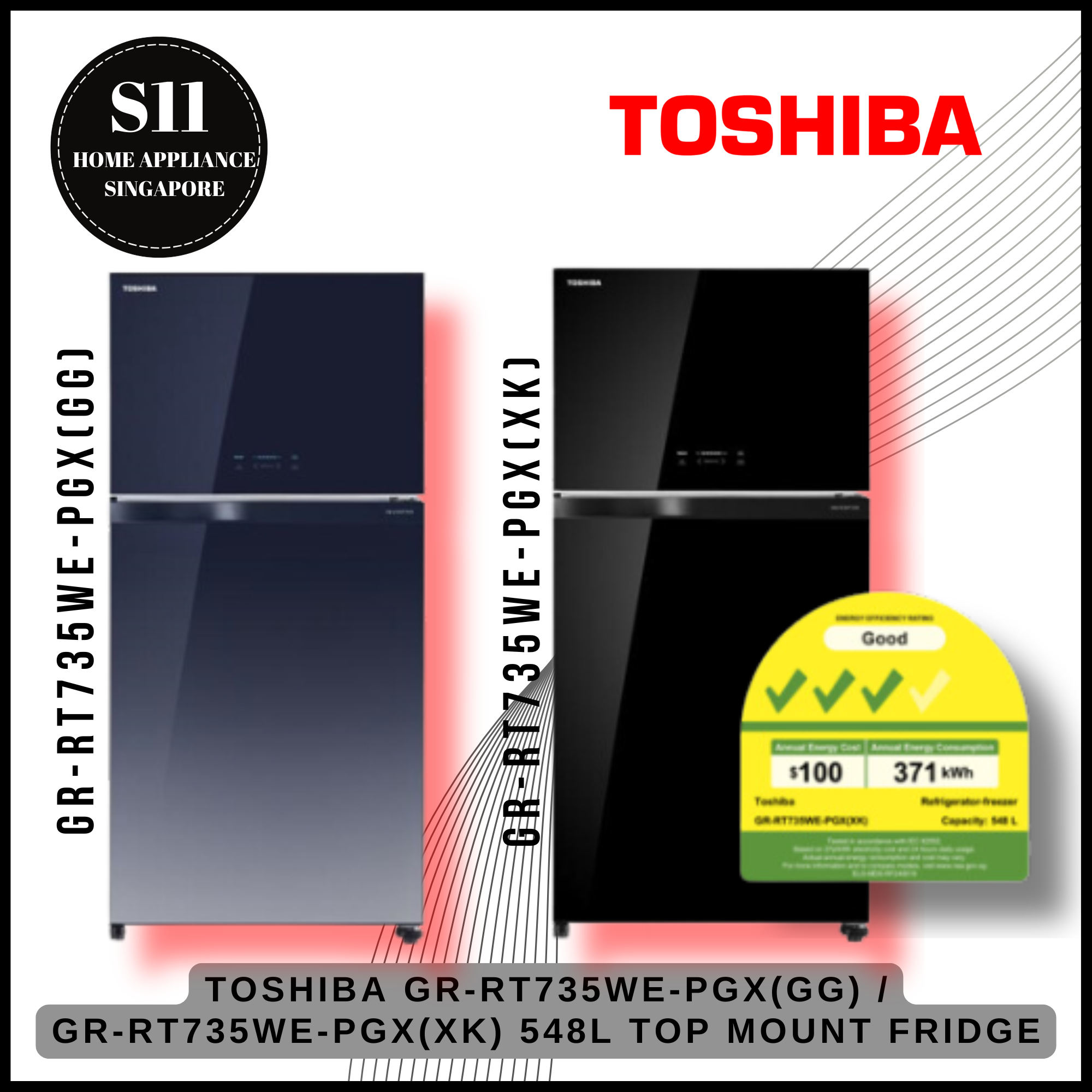 TOSHIBA GR-RT735WE-PGX(XK) (GG) 548L TOP MOUNTED REFRIGERATOR - 2