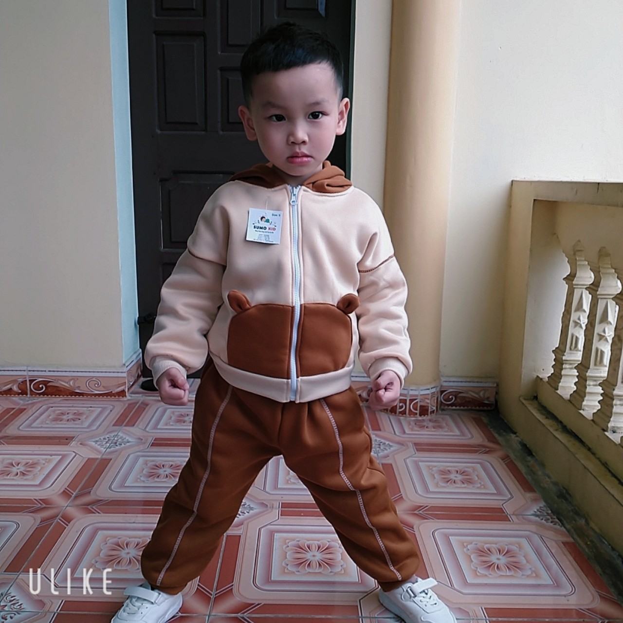 Bộ nỉ bông cho bé hình Tai Gấu Mã NG08, Bộ quần áo thu đông cho bé trai,bé gái từ 6-27kg-Mẹ sữa