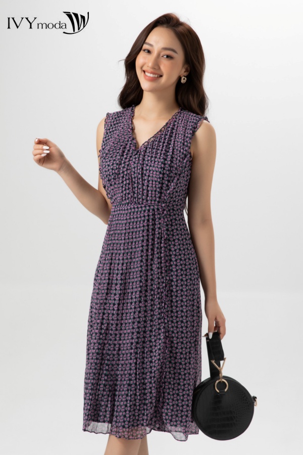 Đầm chiffon dáng xếp IVY moda MS 41M6742