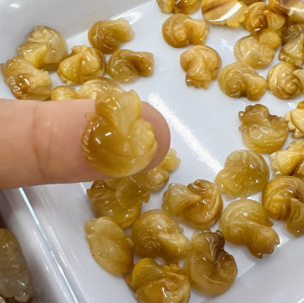 🍁[ TRANG SỨC ĐẸP ] Mặt Hồ Ly phong thủy đá mắt hổ vàng.