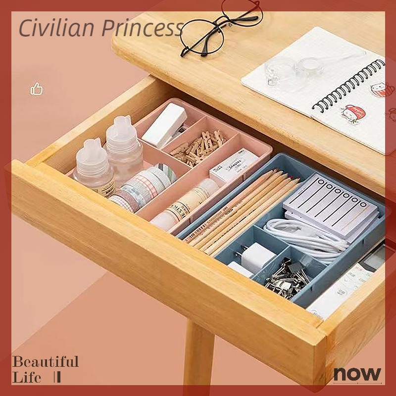 [Civilian] Desk Drawer Organizer Stackable Multi-cell Desktop Storage Bin Tray Multi-Purpose Divider Container for Household Office Home
