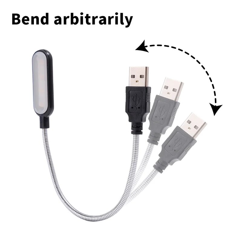 Portable USB LED Mini Book Reading Light Lamp Travel Table Lamp PC Computer Laptop Notebook Flexible Bendable Night Light