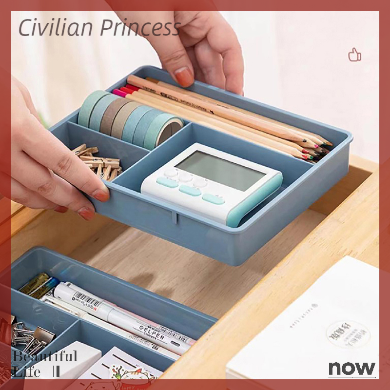 [Civilian] Desk Drawer Organizer Stackable Multi-cell Desktop Storage Bin Tray Multi-Purpose Divider Container for Household Office Home