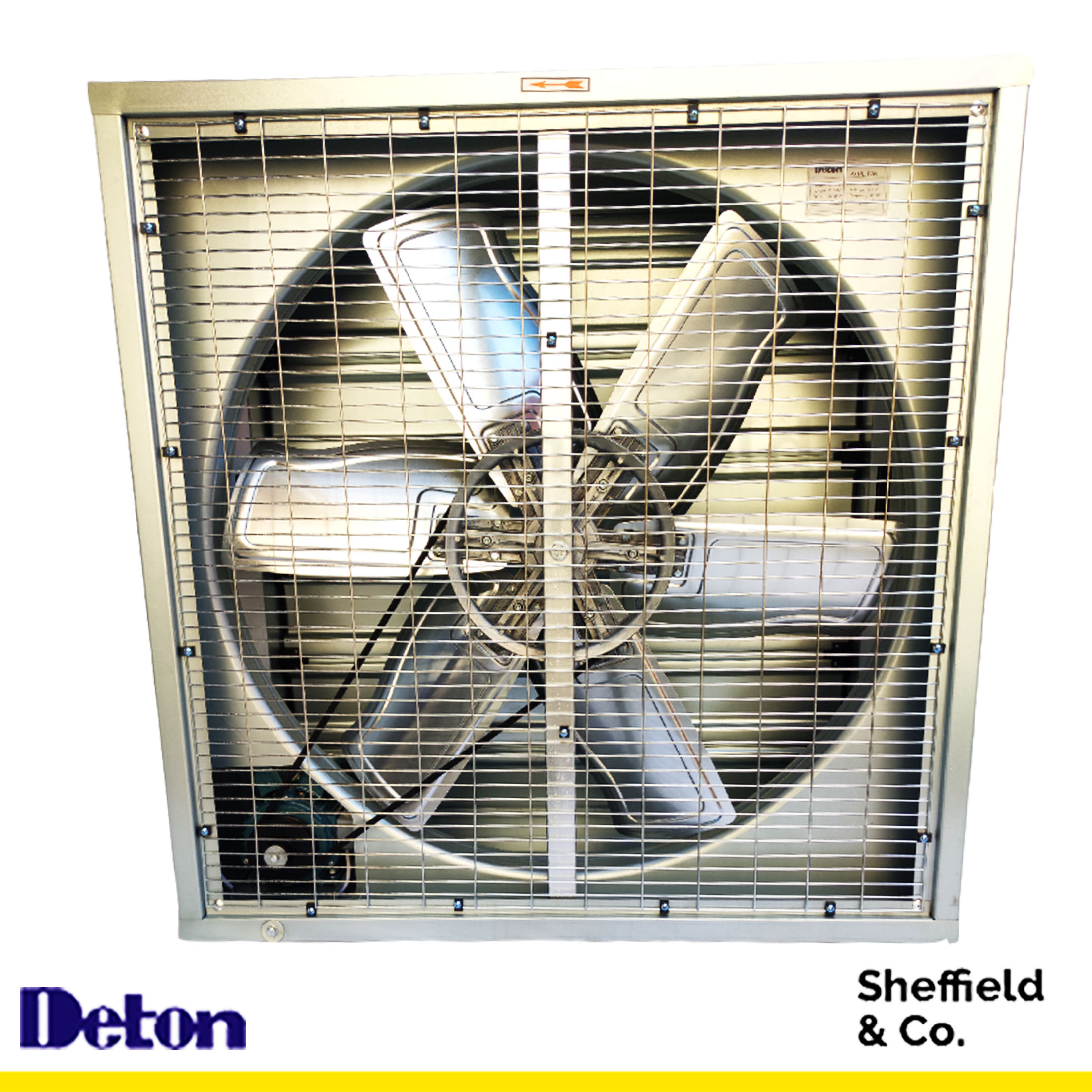 DETON Industrial Propeller Fan (38"), Belt Driven, with Front Grill and