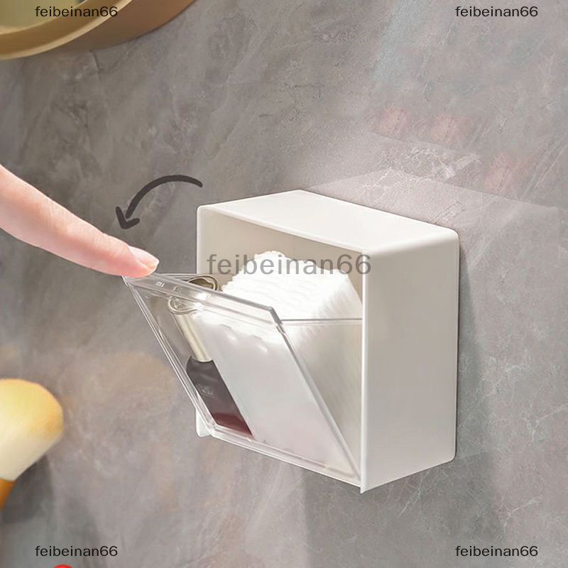 Feibeinan66 Hộp đựng đồ gắn tường hộp đựng tăm bông bằng nhựa thiết kế vỏ sò