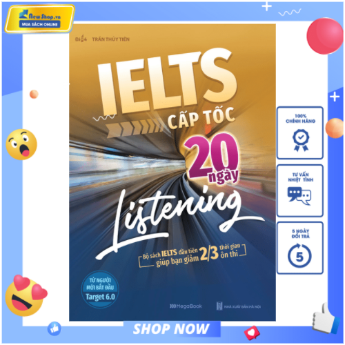 Sách - ielts cấp tốc - 20 ngày listening - newshop